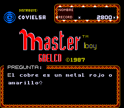 大师男孩 (1987, Z80 硬件, Covielsa, 第一套)